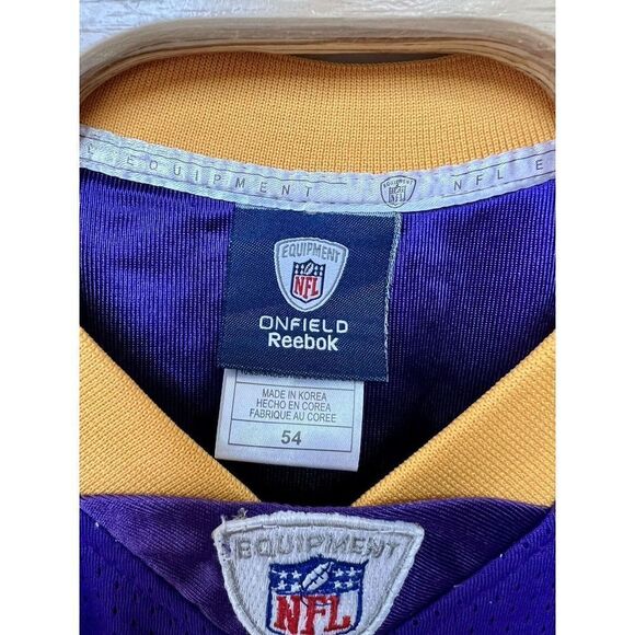 Reebok Stitched On Field‎ Brett Favre Captain Jersey Minnesota Vikings Mens 54 - Picture 3 of 8